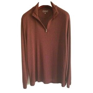 Club Room Mens Burgundy 1/4 Zip Sweater Sz M Pullover Stretch Golf Fall Macy's